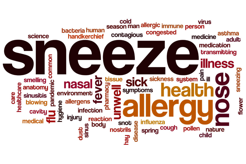 Sneeze word cloud concept